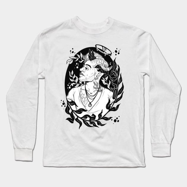 The Wild One Long Sleeve T-Shirt by WildSkullflowerArt